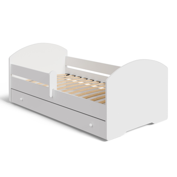 Lit d’enfant LUK 70x140 avec barrière et tiroir - Blanc