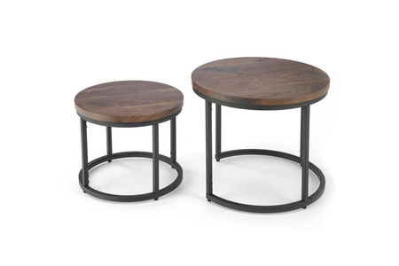 Tables basses 2en1 OREO style loft – couleur Noyer