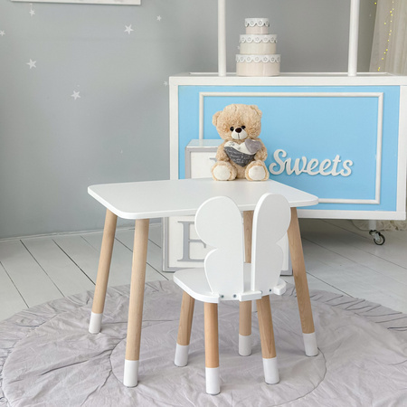 Table et chaise enfant Butterfly - blanc