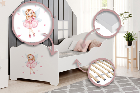 Lit enfant simple ANNA 70x140 - La fille aux ailes