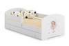 Lit enfant LUK 80x160 avec barrière, tiroir et graphique - Fillette avec des ailes