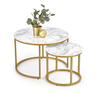 Set of 2 PAOLA Coffee Tables - White Marble / Gold