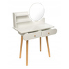 Coiffeuse de style scandinave avec un miroir blanc