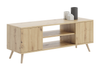 Meuble TV FOCUS 135 cm scandinave, pieds en bois - Chêne Artisan