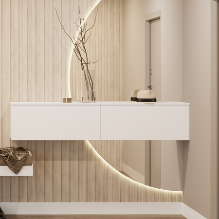 Meuble TV NICOLE 160 cm - Blanc