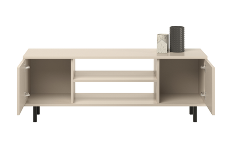 Meuble TV FOCUS 155 cm, pieds en métal noir - Cachemire