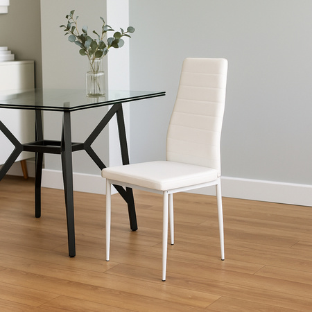Chaise en cuir écologique – couleur Blanche