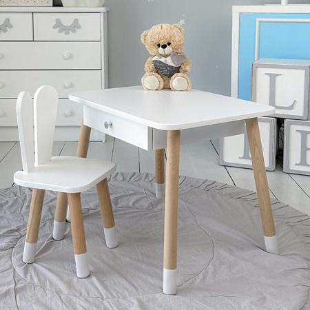 Table enfant avec tiroir et chaise Rabbit - blanc
