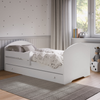 Lit d’enfant LUK 80x180 avec barrière et tiroir - Blanc