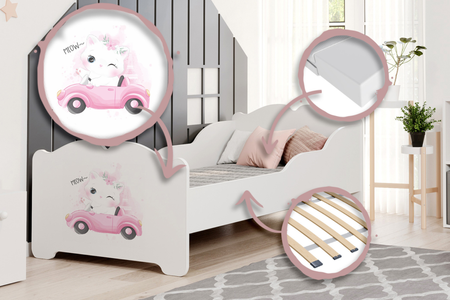 Lit enfant simple ANNA 80x160 - Chat