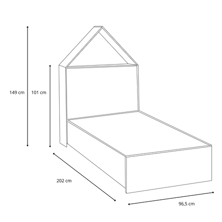 Lit Cabane PUFFI pour enfant avec sommier - Blanc / Érable