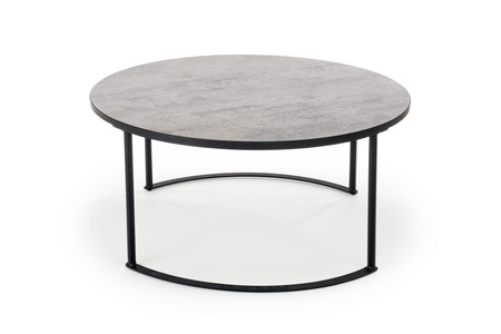 Table basse MAKAO ronde basse – couleur Gris cendré / Noir