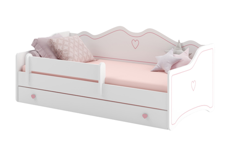 Lit pour enfant EMMA 180x80 - Blanc / Rose