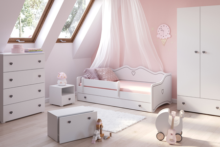 Lit double EMMA II 160x80 - Blanc / Gris