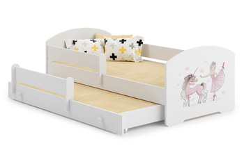 Lit enfant double gigogne LUK II 80x160 - Fillette avec une licorne