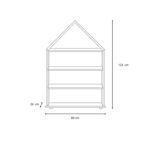 Étagère Cabane PUFFI avec étagères pour livres et jouets - Blanc / Érable