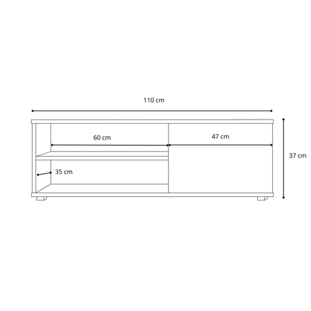 Meuble TV VIVA 110 cm - Chêne Artisan