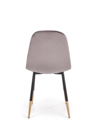 Ensemble de 4 chaises rembourrées en velours – couleur Gris cendré