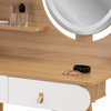 Coiffeuse scandinave blanche avec miroir LED