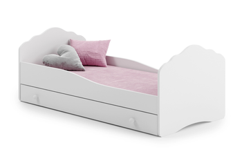 Lit simple FALA 140x70 avec tiroir - Blanc