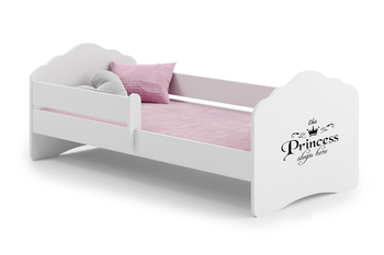 Lit enfant FALA 80x160 avec barrière et graphisme - Princess