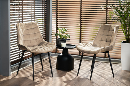 Chaise en velours beige