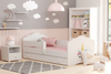 Lit enfant FALA 80x160 avec barrière, tiroir et graphisme - Licorne