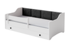 Lit simple ERYK 160x80 - Blanc, panneaux noirs