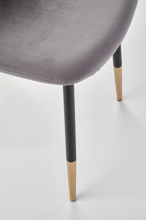 Ensemble de 4 chaises rembourrées en velours – couleur Gris cendré