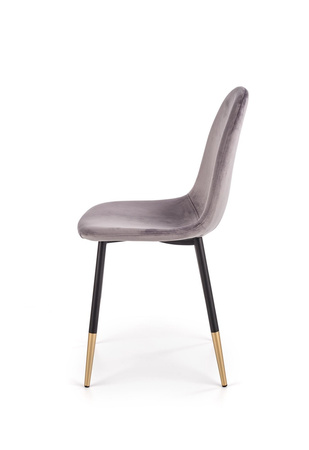 Chaise en velours – couleur Gris cendré