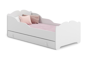 Lit simple pour enfant ANNA 80x160 avec tiroir - Blanc