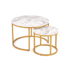 Set of 2 PAOLA Coffee Tables - White Marble / Gold