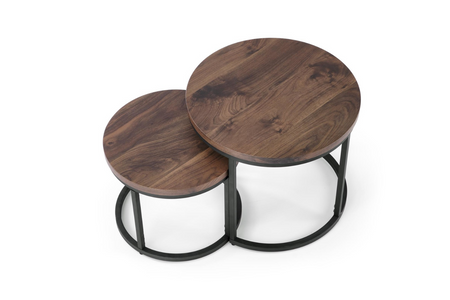 Tables basses 2en1 OREO style loft – couleur Noyer