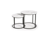 Tables basses 2en1 OREO style loft – couleur Marbre blanc