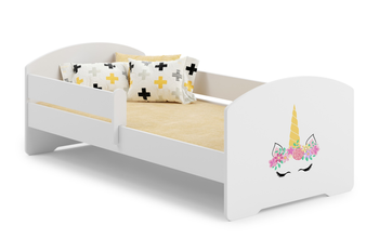 Lit enfant LUK 80x160 avec barrière graphique - Licorne