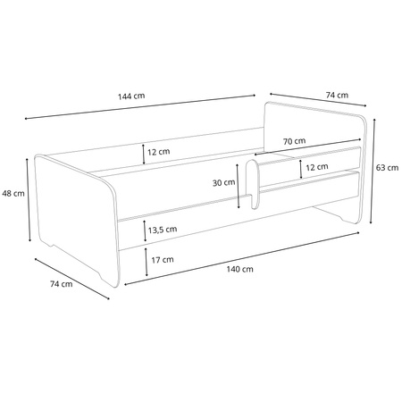 Lit simple MAX 70x140 sans matelas