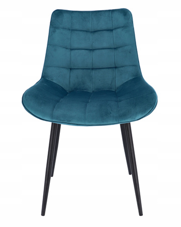 Chaise en velours bleu