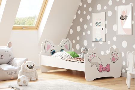 Lit pour enfant ANIMALS 140x70 - Pink Cat