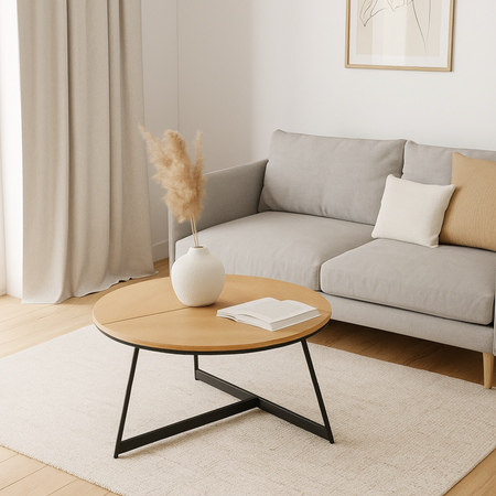 Table basse ronde KARI – couleur Chêne naturel