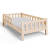 Lit enfant PINI 80x160 en bois non verni avec matelas – Naturel