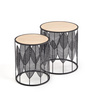 Ensemble de 2 tables basses FLOW – couleur Noir / Naturel