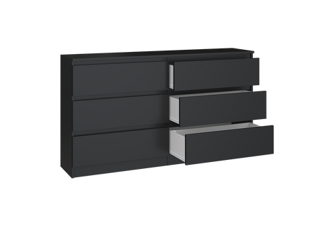 MALMO M6 Commode 140cm Noir