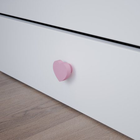 Lit pour enfant EMMA 80x160 avec barrière et tiroir - Blanc / Rose