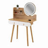 Coiffeuse scandinave blanche avec miroir LED