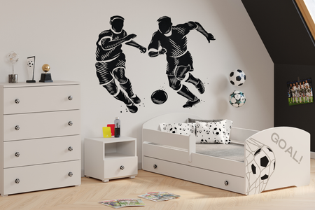 Commode EMILY GOAL avec tiroirs poignées ballon de football - Blanc