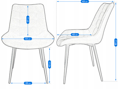 Chaise en velours bleu