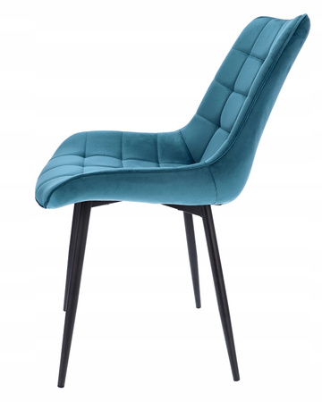 Chaise en velours bleu
