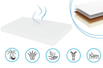 Matelas en mousse de coco ALOE VERA 180x80x10 cm