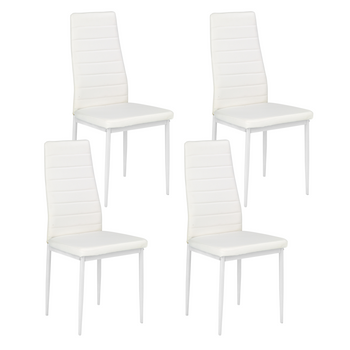 Ensemble de 4 chaises en similicuir – couleur Blanche