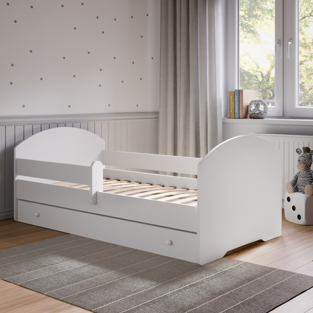 Lit d’enfant LUK 70x140 avec barrière et tiroir - Blanc